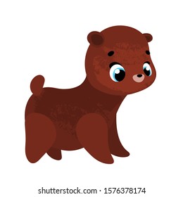 Funny cartoon bear. Vector illustration in children's style, for children's books, t-shirt prints, greeting cards, posters, stickers or decor