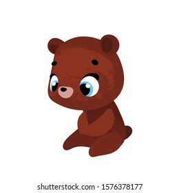 Funny cartoon bear. Vector illustration in children's style, for children's books, t-shirt prints, greeting cards, posters, stickers or decor