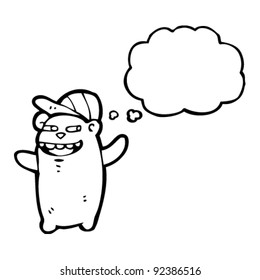 oso gracioso de caricatura con gorra