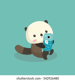 Funny cartoon beaver.