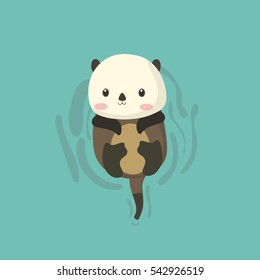Funny cartoon beaver.