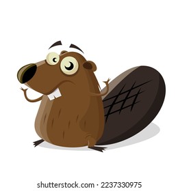 funny cartoon beaver has no clue