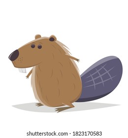 ilustración vectorial de castor de dibujos animados divertidos