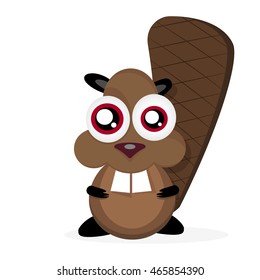 Funny cartoon beavers