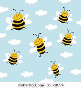 Funny cartoon bee print