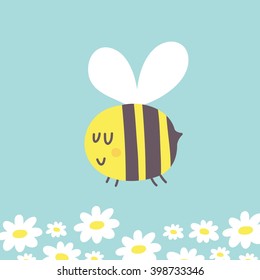 Funny cartoon bee print