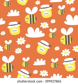 Funny cartoon bee print