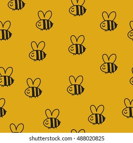 Funny cartoon bee print
