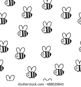 Funny cartoon bee print