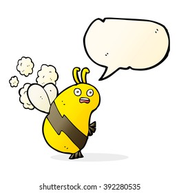 lustige Cartoon-Biene mit Sprachblase