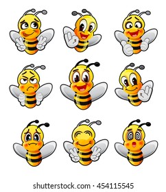 Funny Cartoon Bienenvektorkollektion