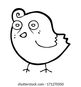 pájaro divertido de caricatura