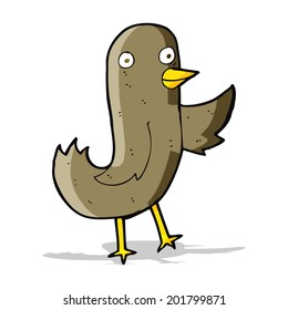 pájaro divertido de caricatura