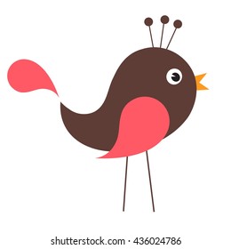 Funny cartoon  bird