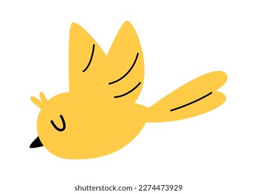 Funny cartoon bird in glasses flat icon. Vector illustration