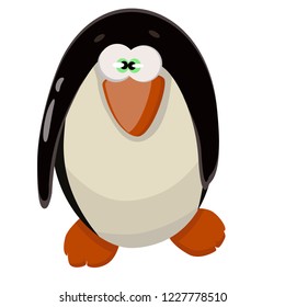 funny cartoon bird. pingwin