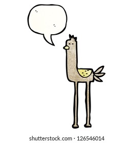 funny cartoon bird with speech bubble