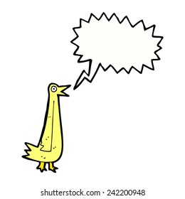funny cartoon bird with speech bubble
