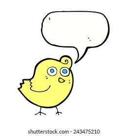 pájaro divertido de caricatura con burbuja de habla