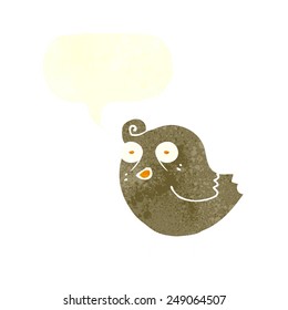 funny cartoon bird with speech bubble