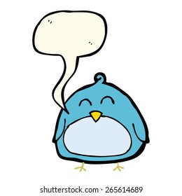 pájaro divertido de caricatura con burbuja de habla