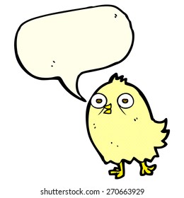 pájaro divertido de caricatura con burbuja de habla
