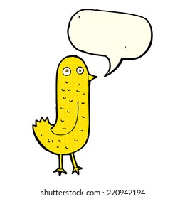 lustiger Cartoon-Vogel mit Sprachblase