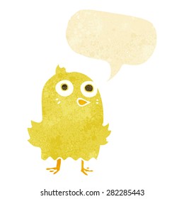 pájaro divertido de caricatura con burbuja de habla