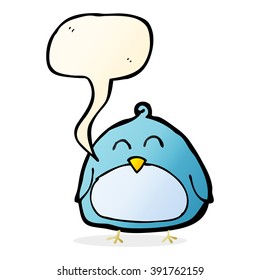 funny cartoon bird with speech bubble