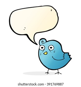 pájaro divertido de caricatura con burbuja de habla