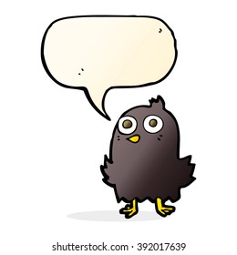 funny cartoon bird with speech bubble