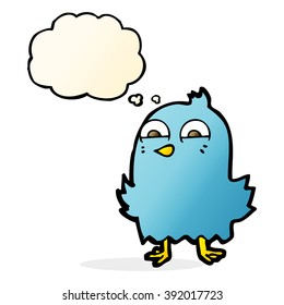 funny cartoon bird with speech bubble