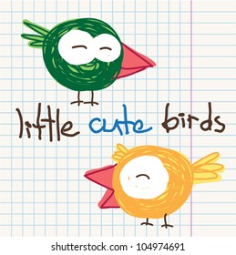 Funny cartoon bird, Vector illustration