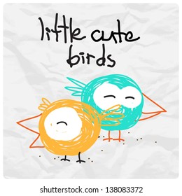 Funny cartoon bird, Vector illustration