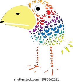 Funny cartoon bird. Vector illustration.