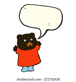 funny cartoon black bear with speech bubble