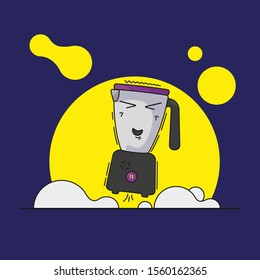 funny cartoon blender applience vector