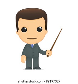 funny cartoon boss in various poses for use in advertising, presentations, brochures, blogs, documents and forms, etc.