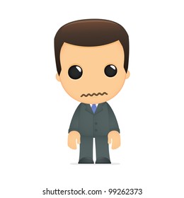 funny cartoon boss in various poses for use in advertising, presentations, brochures, blogs, documents and forms, etc.