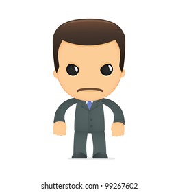 funny cartoon boss in various poses for use in advertising, presentations, brochures, blogs, documents and forms, etc.