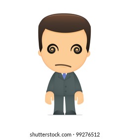 funny cartoon boss in various poses for use in advertising, presentations, brochures, blogs, documents and forms, etc.