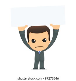 funny cartoon boss in various poses for use in advertising, presentations, brochures, blogs, documents and forms, etc.