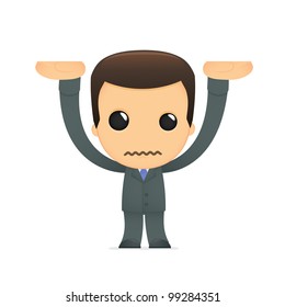 funny cartoon boss in various poses for use in advertising, presentations, brochures, blogs, documents and forms, etc.