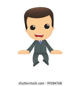 funny cartoon boss in various poses for use in advertising, presentations, brochures, blogs, documents and forms, etc.