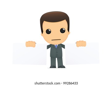 funny cartoon boss in various poses for use in advertising, presentations, brochures, blogs, documents and forms, etc.