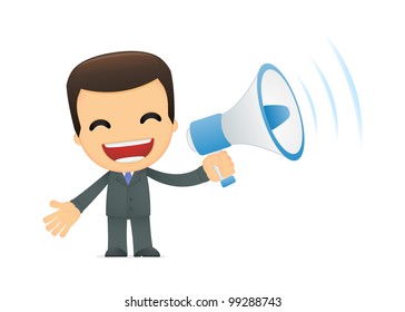 funny cartoon boss in various poses for use in advertising, presentations, brochures, blogs, documents and forms, etc.