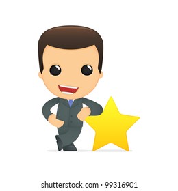funny cartoon boss in various poses for use in advertising, presentations, brochures, blogs, documents and forms, etc.