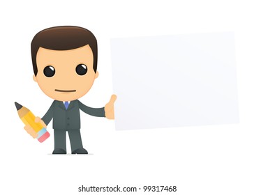 funny cartoon boss in various poses for use in advertising, presentations, brochures, blogs, documents and forms, etc.