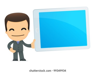 funny cartoon boss in various poses for use in advertising, presentations, brochures, blogs, documents and forms, etc.