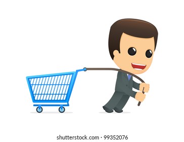 funny cartoon boss in various poses for use in advertising, presentations, brochures, blogs, documents and forms, etc.